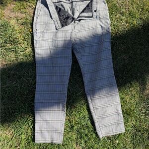 Zara Women's Black and White Plaid Pants